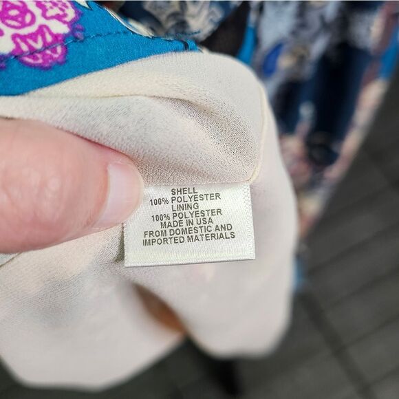 Charles Henry Paisley Split Neck Boho Midi Dress Size Medium - Picture 9 of 10